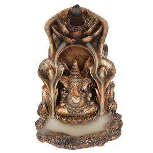 Bronze Style Ganesh Backflow Incense Burner Top View