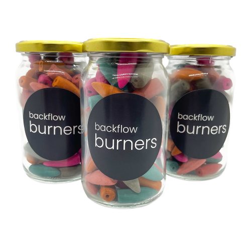 70 Mixed Backflow Incense Cones + Reusable Jar