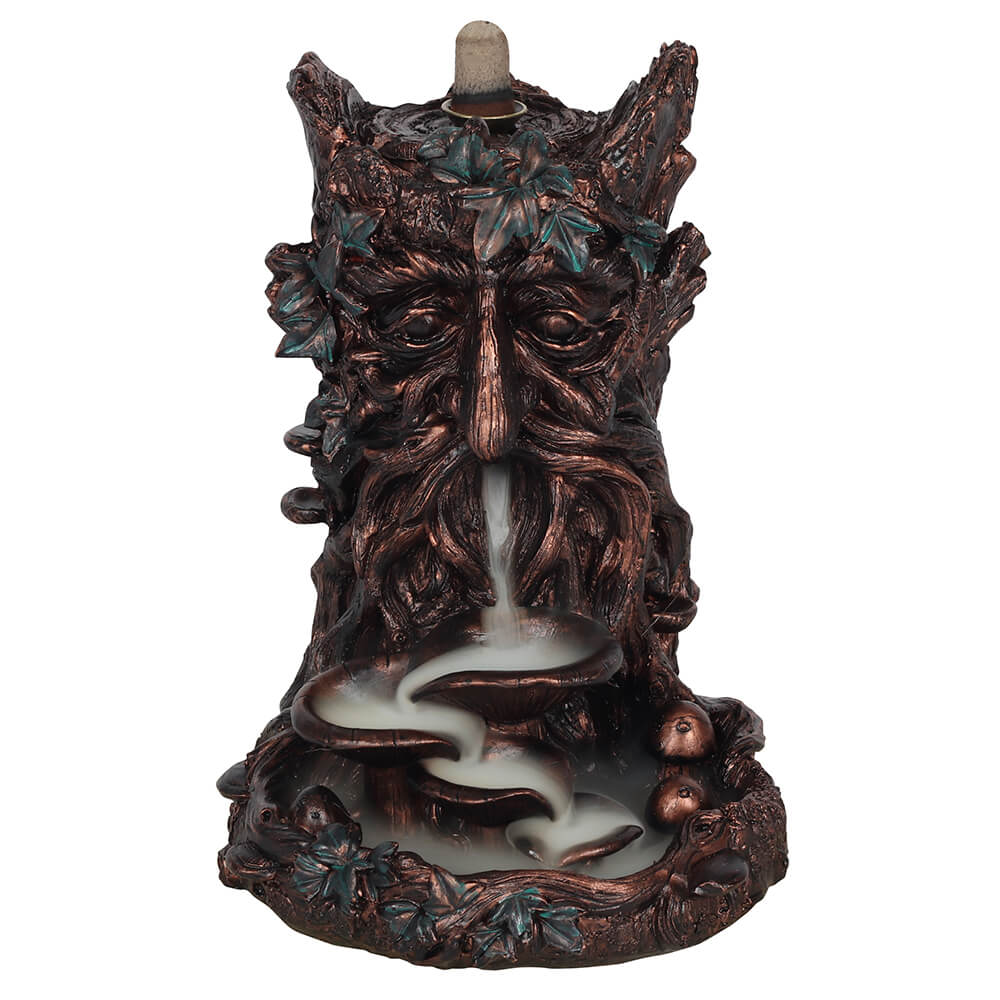 Bronze Effect Tree Man Backflow Incense Burner With Cone