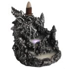 Silver Dragon Backflow Incense Burner With Light with Cone Side