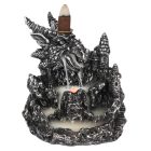 Silver Dragon Backflow Incense Burner With Light with Cone